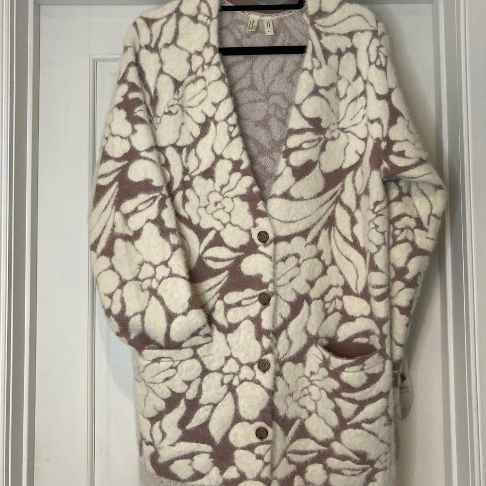 Anthropologie Meadow Rue Cozy Floral Cardigan